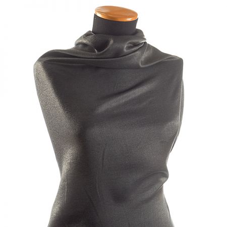 Lamé šatová látka zlatočerná