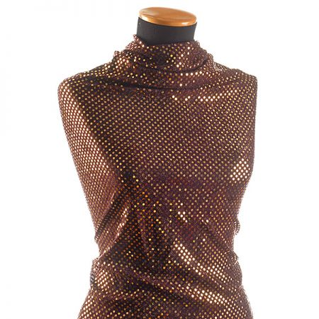 Úplet s flitry puntíky vínové