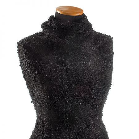 Ručně tkaná metráž chanel černá vzor kostka