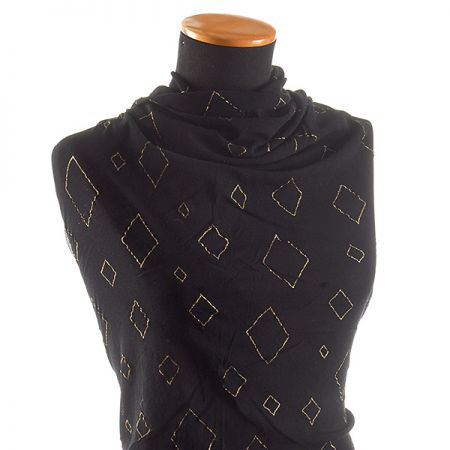 Tyl pružný zlatý tisk