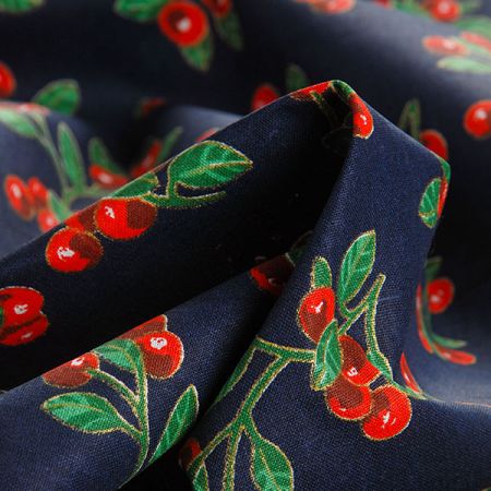 Bavlněná látka vánoční vzor drobné květy