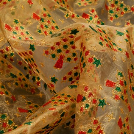 Organza vánoční vzor stromeček