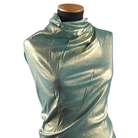 Lamé  úplet tisk zlatý