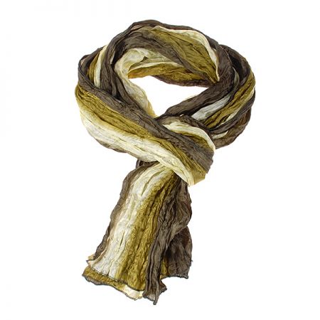 Jemná šála hedvábí/bavlna batika zelený melír