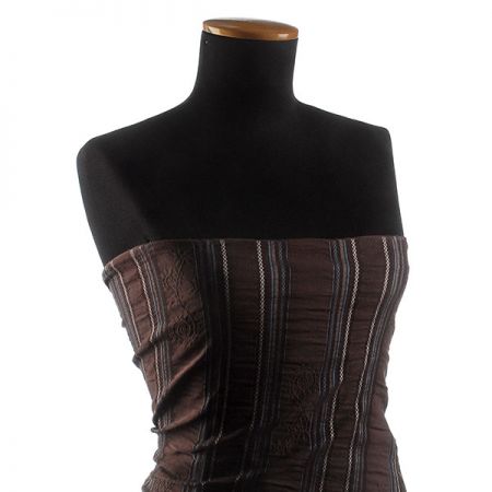 Žakárová pružná látka tmavší hnědá modrá