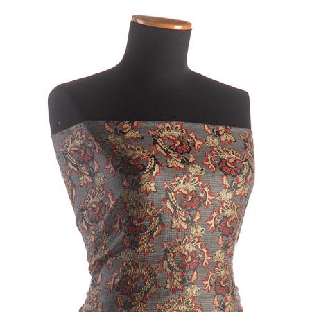 Brokát pružný květinový vzor