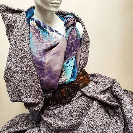 Kostýmová vlněná látka bukle Art Fabrics