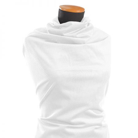 Manšestr nepružný bílý širší proužek