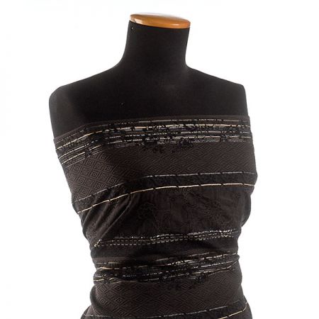 Žakárová pružná látka hnědobéžová