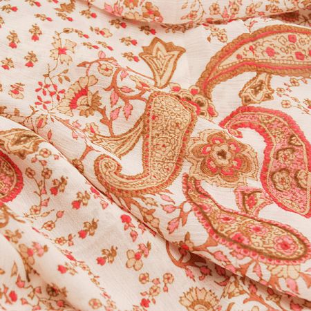 Šifón patchwork kašmír/květy