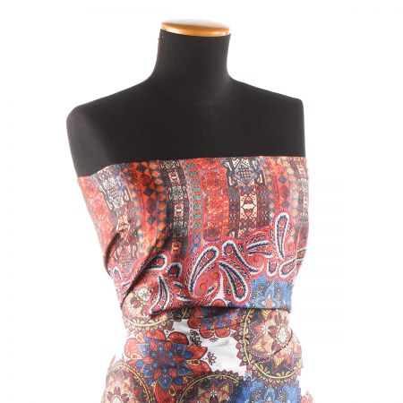 Mikado tkanina tisk paisley/květinový ornament