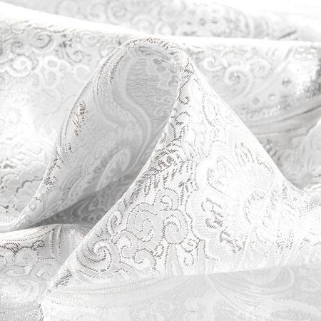 Brokát lamé paisley motiv stříbrnostříbrný