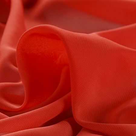 Šifon jednobarevný hladký pastel červený