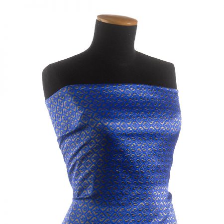 Brokát modro-zlatý