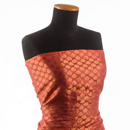 Brokát růžovozlatý lístky