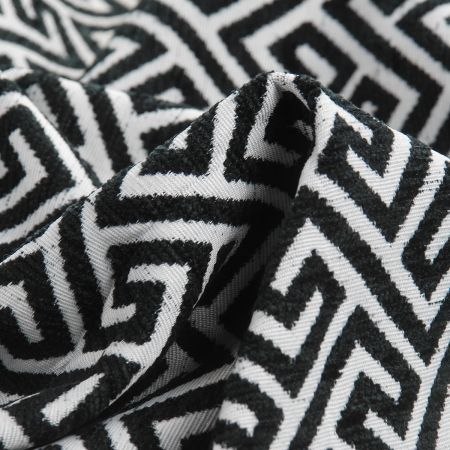 Dekorační žakárová látka geometrik černobílá