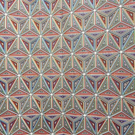 Dekorační žakárová látka velké trojúhelníky