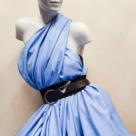 Viskozová šatová látka pastel modrá