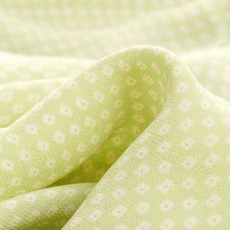 Jemný pružný šifon viskoza kostky pastel zelený