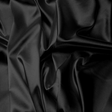 Pružný satén hladký černý