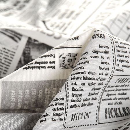 Dekorativní látka moderní novinový vzor tisk