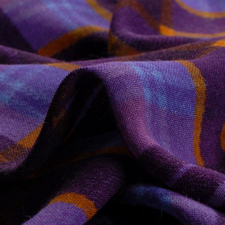 Bavlna organtýn přírodní kostky fialová