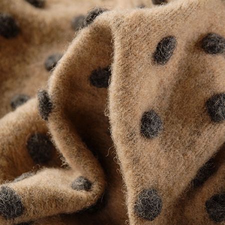 Vařená vlna art textil vzor puntíků šedá/béžová