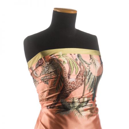 Satén s originálním potiskem Marlen losos - bordura