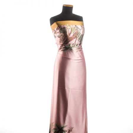 Satén originální tisk Marlen růžový-bordura