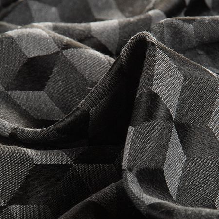 Dekorační látka žakár artdecový vzor černošedá