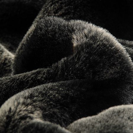 Imitace zvířecí srsti činčila černá/béžová