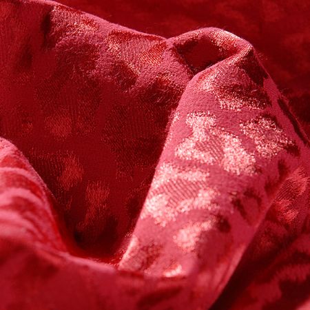 Žakárová látka bavlna směs zvířecí motiv červená