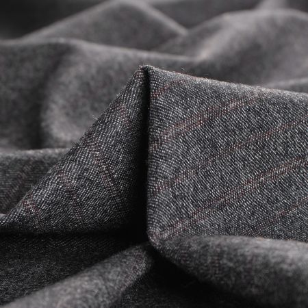 Kostýmová látka vlna kašmír proužek šedorůžová