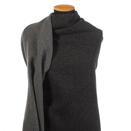 Flauš oboustranný černá/antracit vlna směs