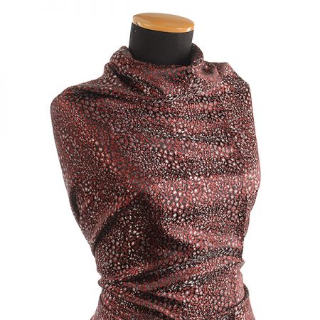 Lamé žakár červenočerné