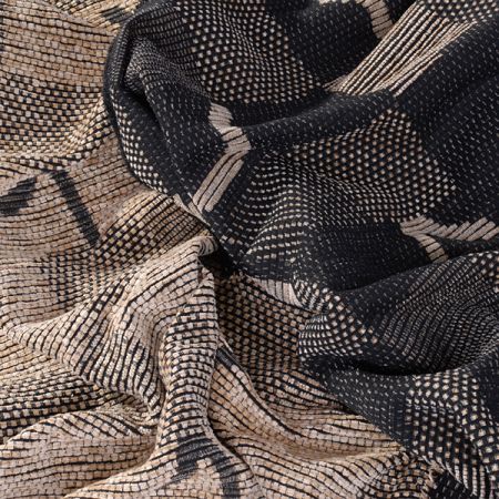 Dekoračné látka vhodná aj na kabát v etno štýle břízovočerná