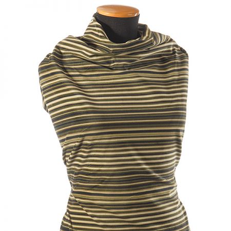 Manšestr pružný barevné proužky zelené