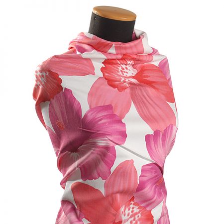 Bavlněná pružná látka velké květy