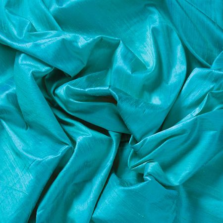 Šantung jednobarevný šanžán tyrkysový