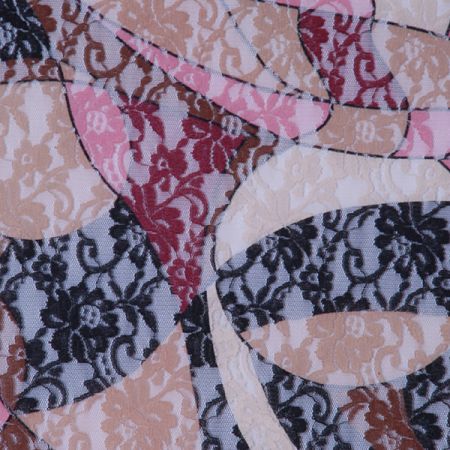 Pružná krajka s květinový vzor/geometrický tisk