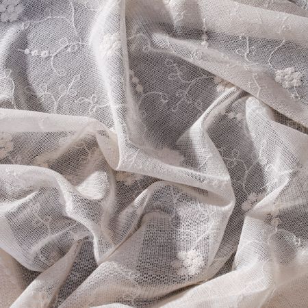 Jemná bavlněná krajka květinový vzor smetanová II.jakost