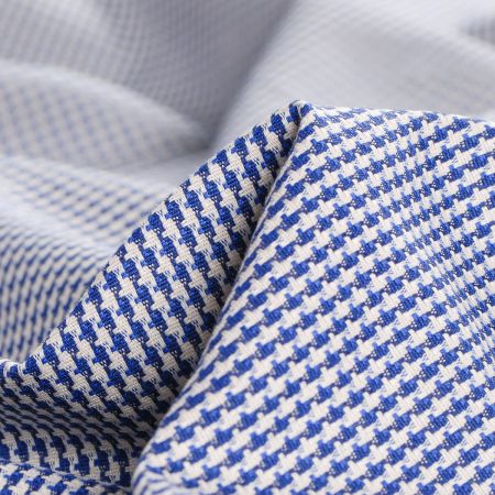 Kostýmová bavlněná látka vzor pepito petrol/bílá