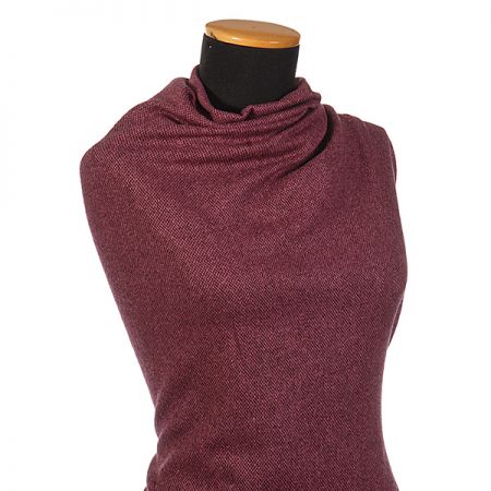 Vlna směs látka na teplý kostým vínová/černá