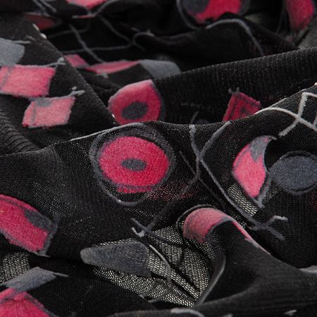 Tyl pružný sametový flock černý