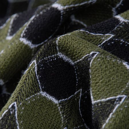 Vlněný efektní úplet zeleno černý