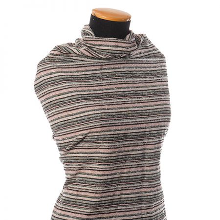 Látka Art Fabrics vlna směs proužky růžová/černá