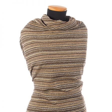 Látka vlněná kostýmovka proužek hnědá/černá