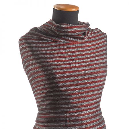 Len viskoza směs Art Fabrics proužek široký červený 