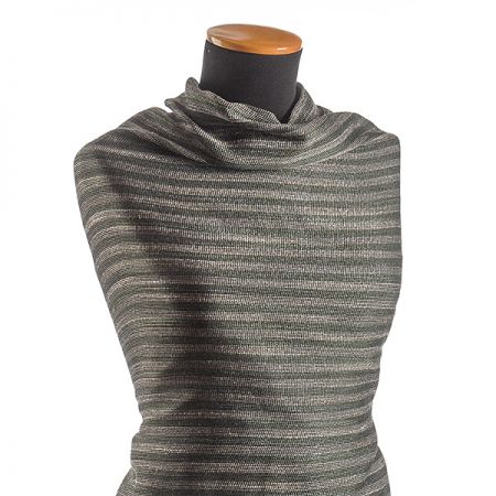 Len viskoza směs Art Fabrics proužek široký zelený