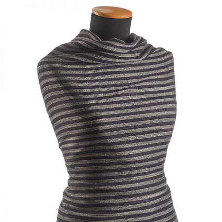 Len viskoza směs Art Fabrics proužky široké fialové